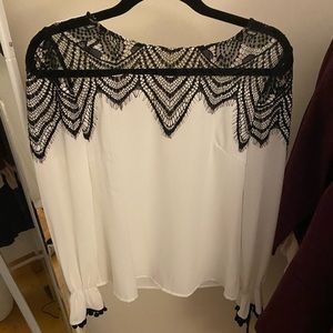 Black and White Blouse
